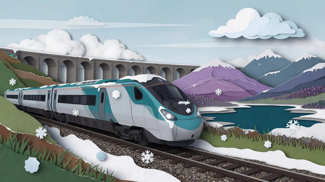 Class 390 Pendolino in snow