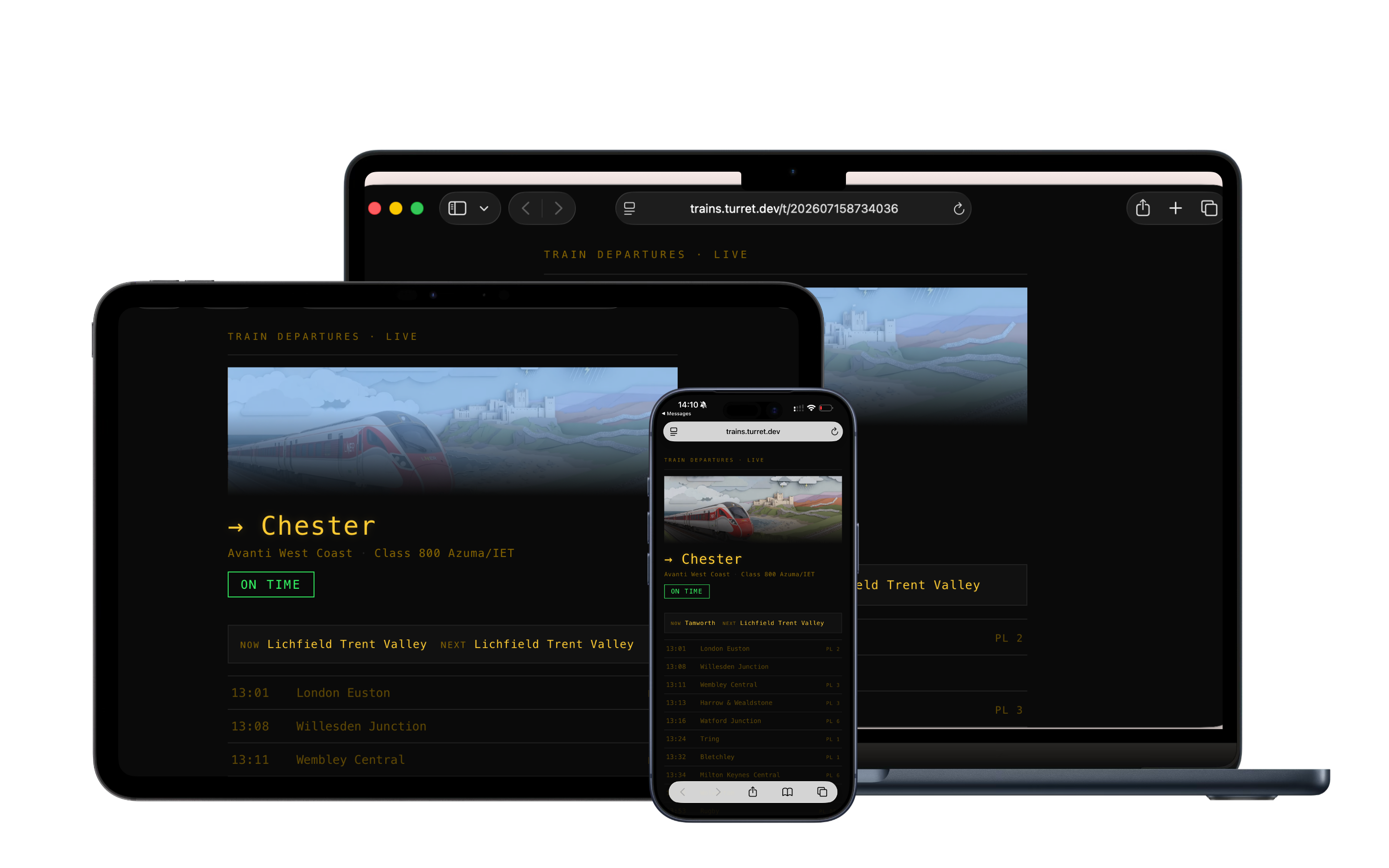 Share a live train to any device
