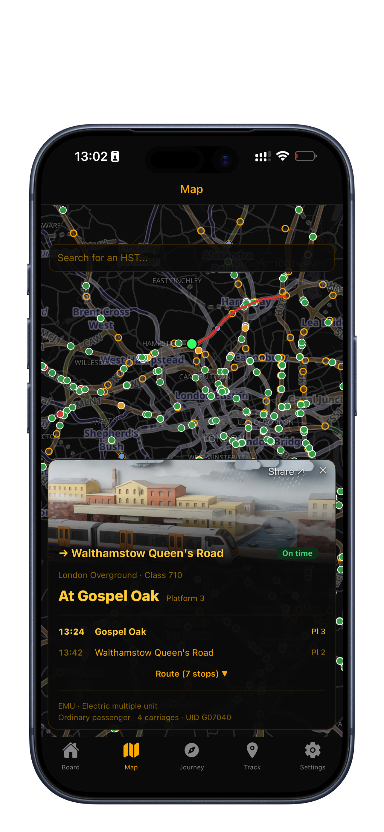 Train status dots
